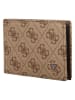 Guess Leder-Kartenetui "Milano" in Beige/ Hellbraun - (B)11,5 x (H)8,5 x (T)1,5 cm
