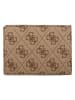 Guess Leder-Kartenetui "Milano" in Beige/ Hellbraun - (B)11,5 x (H)8,5 x (T)1,5 cm