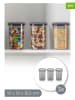 Violeta Home 3-delige set: voorraadpotten grijs - 1,2 l