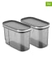 Violeta Home 2-delige set: voorraadpotten grijs - 1,25 l