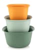 Violeta Home 3-delige set: mengkommen groen/oranje