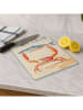Violeta Home Schneidebrett in Creme/ Blau/ Rot - (L)40 x (B)30 cm