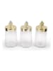 Violeta Home 3er-Set: Vorratsgläser in Transparent/ Gold - (H)20 cm