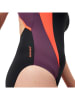 Speedo Badeanzug "Eco+" in Schwarz/ Orange/ Lila