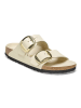 Birkenstock Leder-Pantoletten "Arizona" in Creme - Weite S