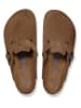 Birkenstock Skórzane chodaki "Boston Leve" w kolorze brązowym