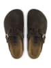 Birkenstock Leren clogs "Boston" bruin - wijdte N