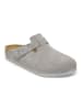 Birkenstock Leder-Clogs "Boston" in Grau