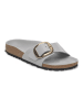 Birkenstock Leder-Pantoletten "Madrid" in Grau - Weite S