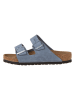 Birkenstock Leder-Pantoletten "Arizona" in Hellblau