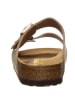 Birkenstock Leder-Pantoletten "Arizona" in Hellbraun - Weite N
