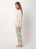 admas Pyjama "Autumn Garden" beige/groen