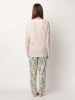 admas Pyjama "Autumn Garden" beige/groen