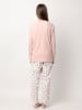 admas Pyjama "Dots & Flowers" in Rosa/ Weiß