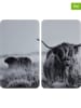 Wenko 2er-Set: Herdabdeckplatten "Highland Cattle" in Grau - (L)30 x (B)52 cm