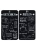 Wenko 2er-Set: Herdabdeckplatten ''Kitchen Rules'' in Schwarz - (L)30 x (B)52 cm