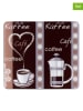 Wenko 2er-Set: Herdabdeckplatten "Kaffee" - (L)30 x (B)52 cm