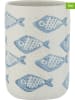 Wenko 2er-Set: Zahnputzbecher "Aquamarin" in Creme/ Hellblau - (H)11 x Ø 8 cm