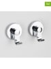 Wenko 2-delige set: wandhaken zilverkleurig - Ø 7 cm