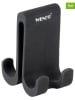 Wenko 2-delige set: dubbele douchehaken "Verna" zwart - (B)5 x (H)9,5 x (D)4,5 cm
