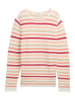 Tom Tailor Pullover in Weiß/ Rot/ Beige