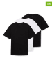 Tom Tailor 3er-Set: Shirts in Schwarz/ Weiß