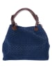 Lucca Baldi Leder-Henkeltasche "Fosdinovo" in Dunkelblau - (B)45 x (H)37 x (T)15 cm