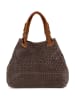 Lucca Baldi Leder-Henkeltasche "Fosdinovo" in Dunkelbraun - (B)45 x (H)37 x (T)15 cm