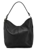 Lucca Baldi Leder-Schultertasche "Carrara" in Schwarz - (B)36 x (H)28 x (T)12 cm
