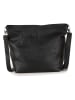 Lucca Baldi Leder-Schultertasche "Trapani" in Schwarz - (B)33 x (H)25 x (T)14 cm