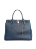 Lia Biassoni Leder-Henkeltasche "Nure" in Blau - (B)36 x (H)28 x (T)18 cm