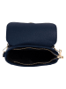 Pia Sassi Leren schoudertas "La Marmora" donkerblauw - (B)25 x (H)19 x (D)8 cm
