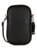 Pia Sassi Leder-Handytaschetasche "Serrottini" in Schwarz - (B)11 x (H)19 x (T)2 cm