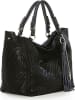 Anna Morellini Leder-Shopper "Solana" in Schwarz - (B)42 x (H)30 x (T)20 cm