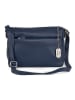 Anna Morellini Leder-Umhängetasche "Orlanda" in Dunkelblau - (B)29 x (H)23 x (T)12 cm