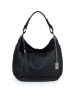 Anna Morellini Leder-Schultertasche "Paolanna" in Schwarz - (B)34 x (H)32 x (T)14 cm