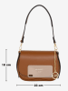 Mia Tomazzi Leder-Schultertasche "Bambaia" in Hellbraun - (B)23 x (H)18 x (T)11 cm