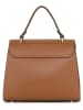 Mia Tomazzi Leder-Henkeltasche "Domaso" in Hellbraun - (B)26 x (H)21 x (T)12 cm