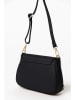 Mia Tomazzi Leren schoudertas "Evaristo" zwart - (B)23 x (H)16 x (D)6 cm