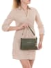Anna Morellini Leder-Schultertasche "Sancia" in Khaki - (B)25 x (H)16 x (T)4 cm