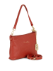 Anna Morellini Leren schoudertas "Sancia" rood - (B)25 x (H)16 x (D)4 cm