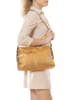 Anna Morellini Leder-Schultertasche "Teodora" in Camel/ Gold - (B)25 x (H)16 x (T)4 cm