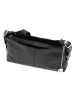 Anna Morellini Leder-Schultertasche "Brigida" in Schwarz - (B)36 x (H)24 x (T)9 cm