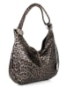 Anna Morellini Leder-Schultertasche "Lucetta" in Grau/ Schwarz - (B)38 x (H)34 x (T)10 cm