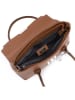 Mia Tomazzi Leren handtas "Digione" lichtbruin - (B)33 x (H)25 x (D)13 cm
