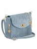 Mia Tomazzi Leder-Umhängetasche "Dergano" in Hellblau - (B)21 x (H)26 x (T)16 cm