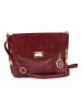 Mia Tomazzi Leren schoudertas "Dergano" bordeaux - (B)26 x (H)21 x (D)10 cm