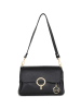 Mia Tomazzi Leder-Schultertasche "Ciovassino" in Schwarz - (B)26 x (H)18 x (T)10 cm