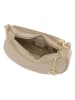 Mia Tomazzi Leren schoudertas beige - (B)25 x (H)14 x (D)8 cm