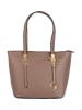 Mia Tomazzi Leren schoudertas "Cesena" taupe - (B)27 x (H)26 x (D)13 cm